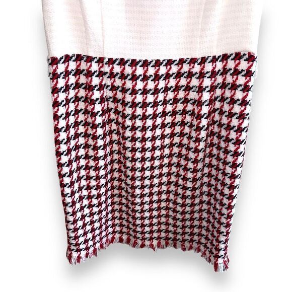 NWT Oscar De La Renta Bicolor Houndstooth Tweed Dress Sz 12 - Picture 7 of 10